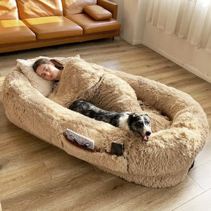 Ninetails Human Dog Bed - Khaki